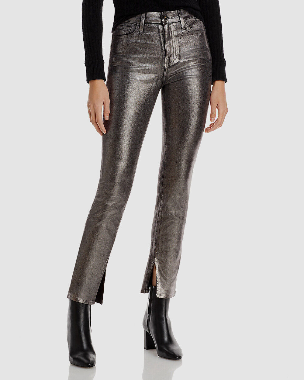 Jonathan Simkhai Metallic Silver Rae High Rise Skinny Jeans Pants Size 24